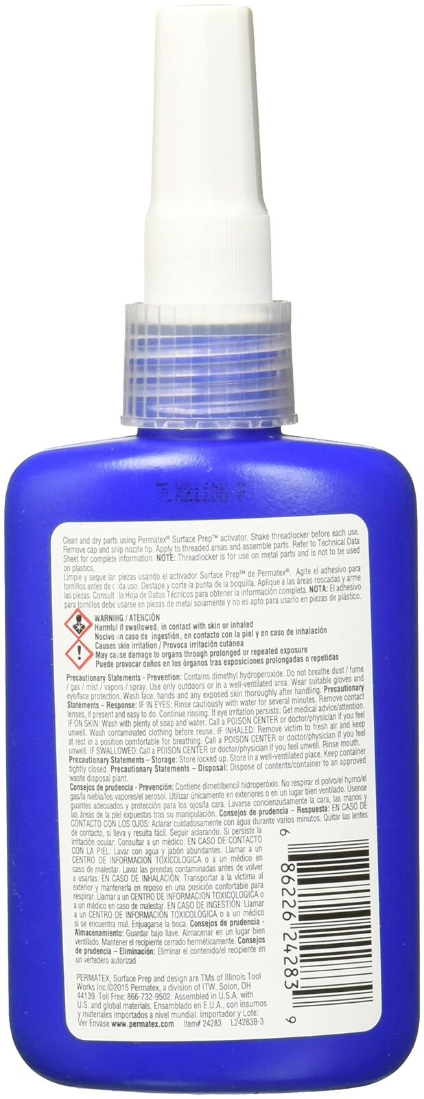 Permatex 24283-6PK Medium Strength Threadlocker Blue, 90 ml (Pack of 6)