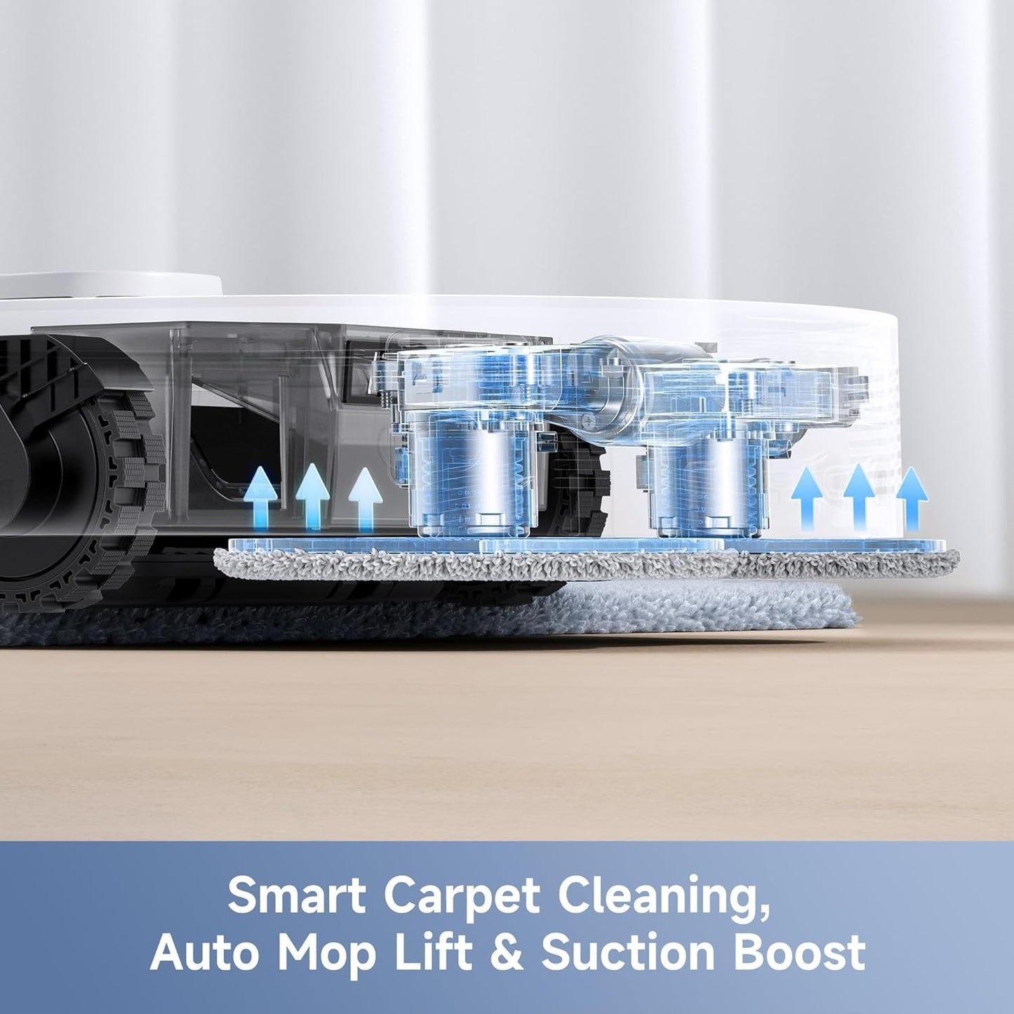 Mova E40 Ultra Robot Vacuum and Mop, 19,000Pa Suction, Extenable & Liftable Mop