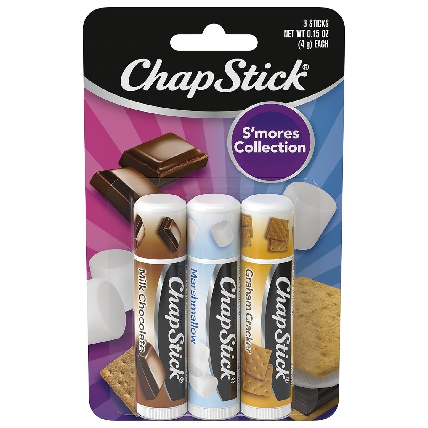 S'More Collection Variety Pack Lip Balm Tube, Lip Care, 0.15 Ounce (Pack of 3)