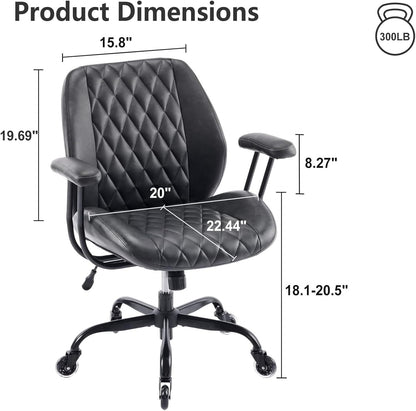 YFO Home Office Desk Chair Office Rubber Casters Ergonomic Computer Chair Black