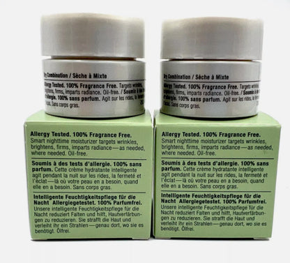 Boxed! 2 of Clinique Smart Night Custom Repair Moisturizer  0.24 oz*2=0.48oz