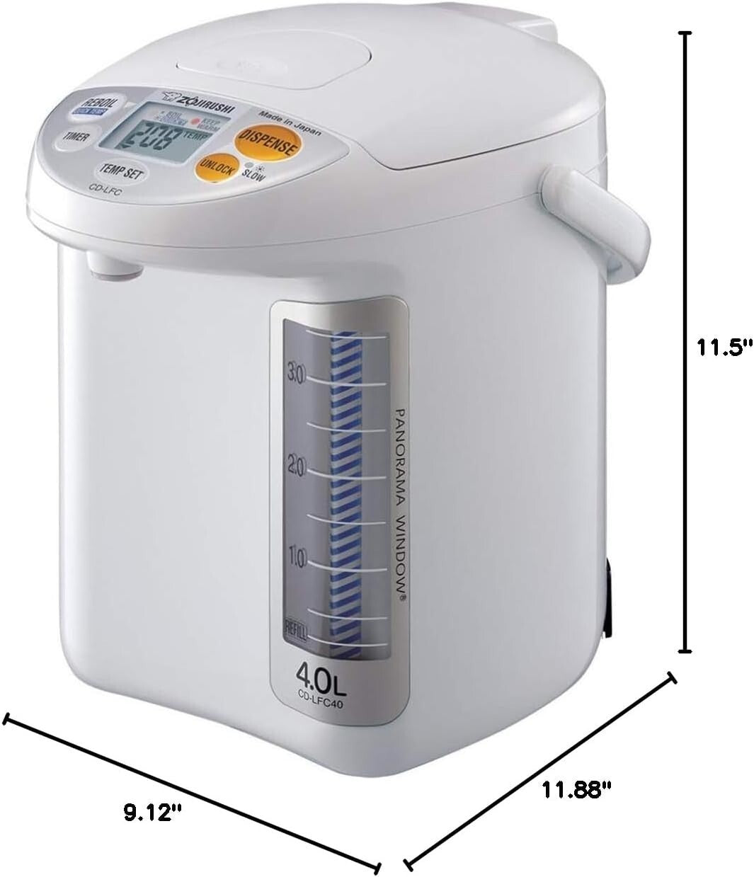 Zojirushi CD-LFC40 Panorama Window Micom Water Boiler and Warmer 135 oz/4.0 L