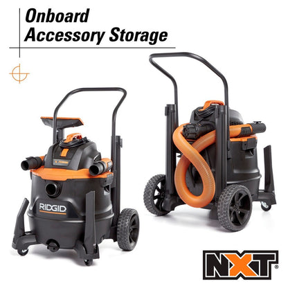 RIDGID 16 Gal. 7.0 Peak HP NXT Power Shop Vacuum w/ Cart, Fine Dust Filter, Hose