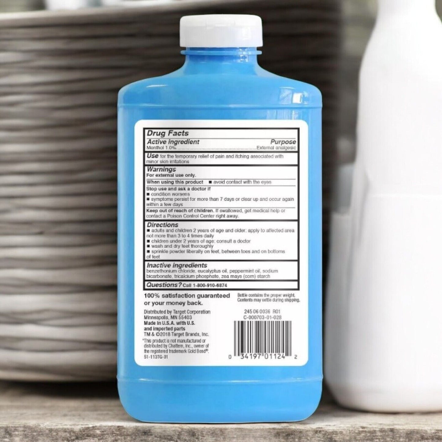 Medicated Foot Powder SEALED NEW 10oz Talc Free Up& Up * Compare To Gold Bond