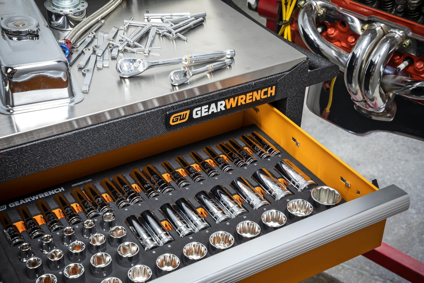 GEARWRENCH 67 Piece 1/2” Drive Master Metric Chrome Socket Set in Foam Storage