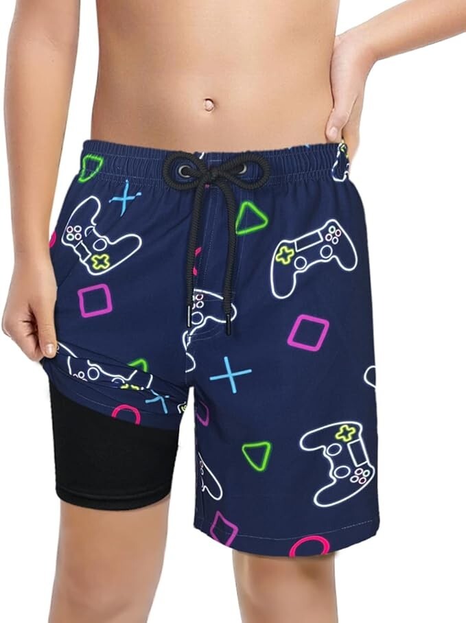 LUCOWEE Boys Swim Bathing Trunks Soft Compression Liner  Swimming Shorts