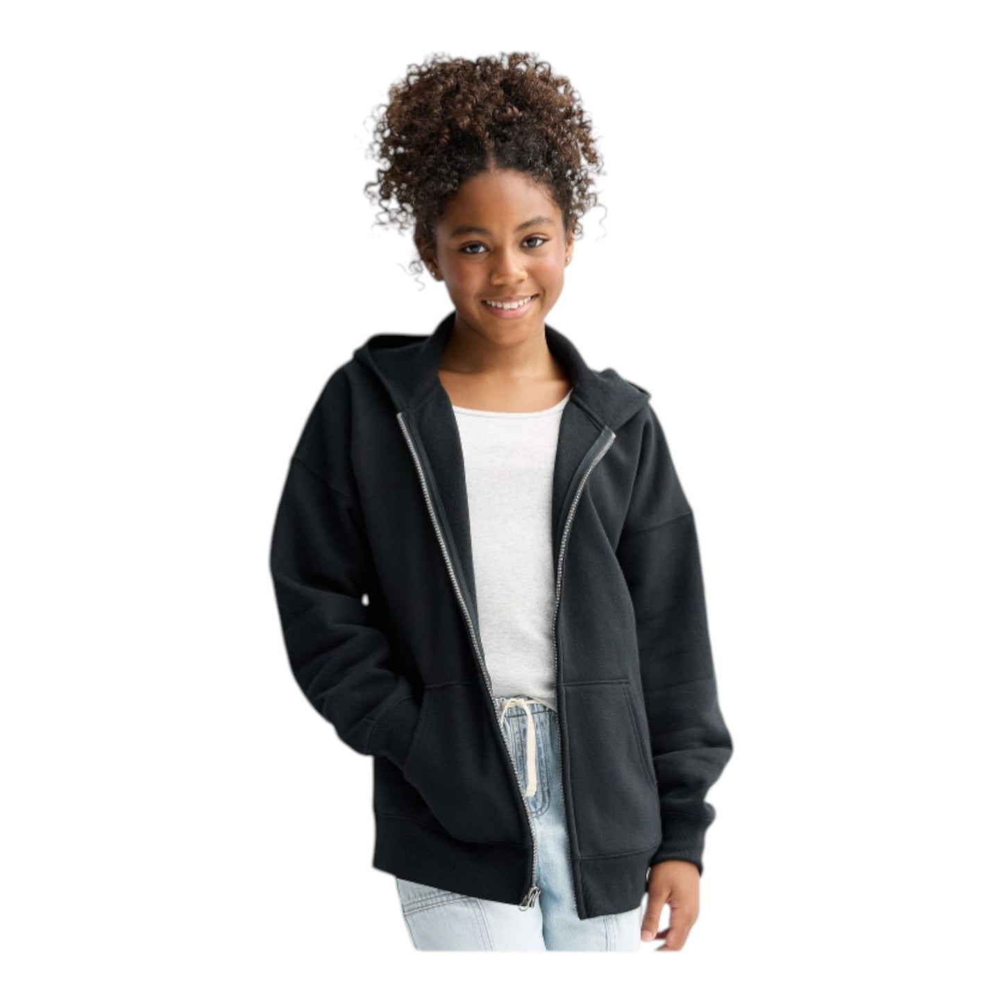 Girls SO Oversized Full Zip Front Hoodie - Black - #70081655 - $26.99 MSRP