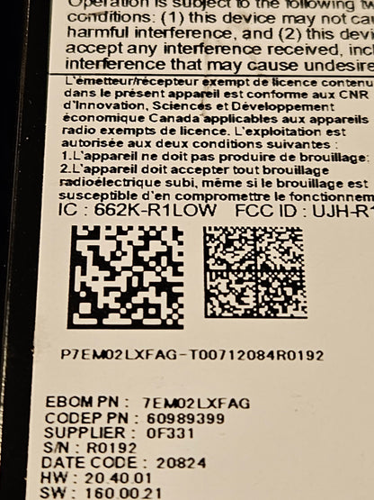2022-2024 RAM PROMAST35 OEM 7" Touch Screen Display Part Number 7EM02LXFAG