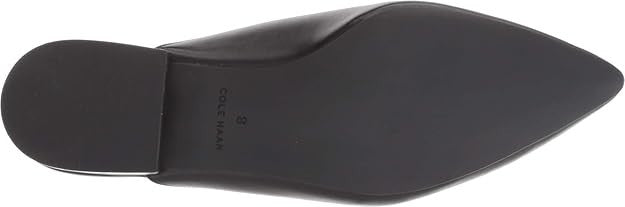 Womens Cole Haan Piper Black Smooth Leather Mules Pointed Toe Flats W12888 - 9 B