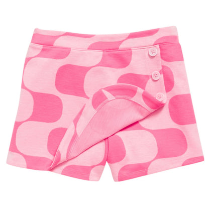 Old Navy Girls Pink Printed Wrap-Front Jacquard-Knit Skort for Girls