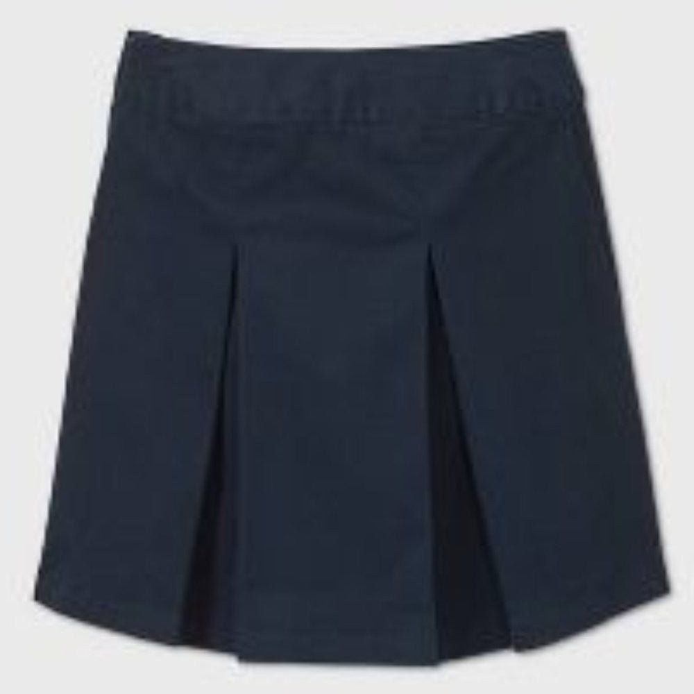 Girls' Stretch Uniform Pleated Twill Skorts - Cat & Jack Navy, Size 16