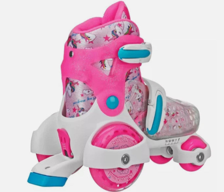 ROLLER DERBY SPORT KID'S ROLLER SKATE - UNICORN SIZE 11-2 : ADJUSTABLE SIZE -