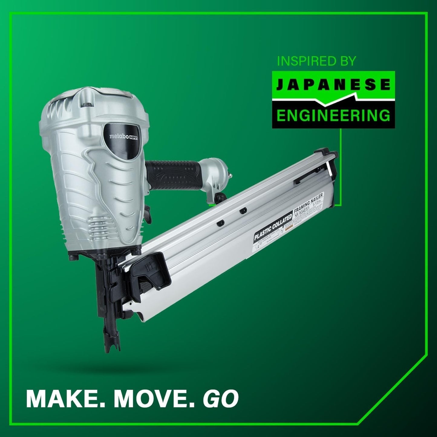 Metabo HPT NR90AES1M 21° 3-1/2" Plastic Collated Framing Nailer New