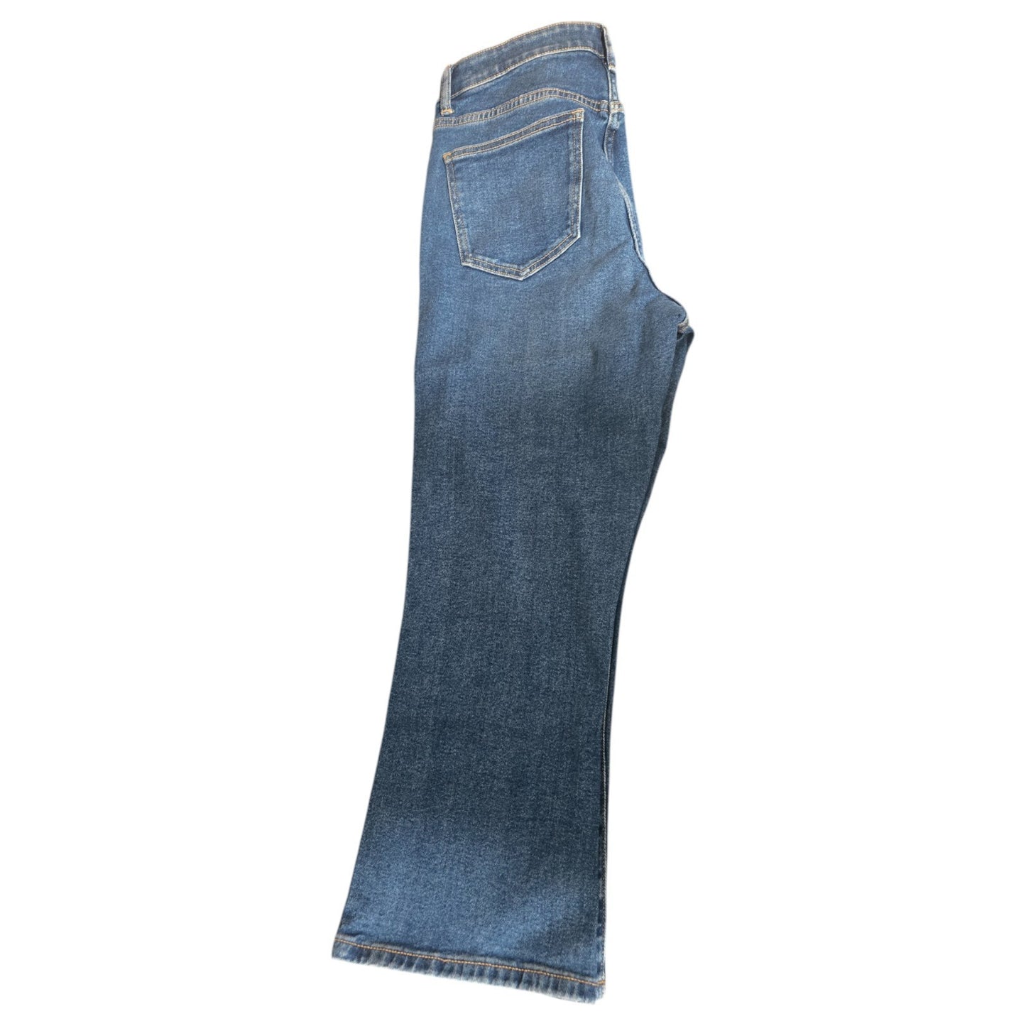 NWT MICHAEL KORS Selma Crop Flare High Rise Jeans | MK logo | Lake Blue Wash