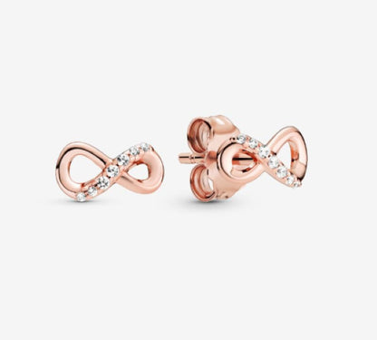 Authentic Pandora Moments Sparkling Infinity Stud Earrings (288820C01)