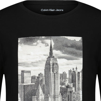 Calvin Klein Boys' Long Sleeve Crew Neck T-Shirt, Soft, Comfortable, Relaxed Fit
