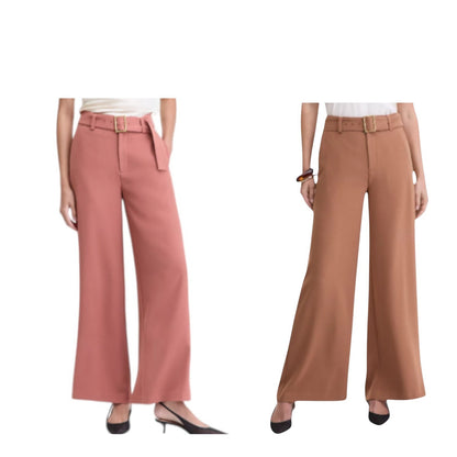 I.N.C. International Concepts Women's Belted High-Rise Wide-Leg Pants