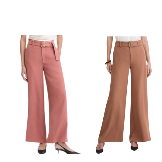 I.N.C. International Concepts Women's Belted High-Rise Wide-Leg Pants