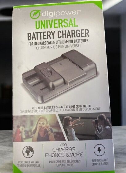 Digipower Universal Battery travel Charger For Rechargeable Lithium-Ion Battery