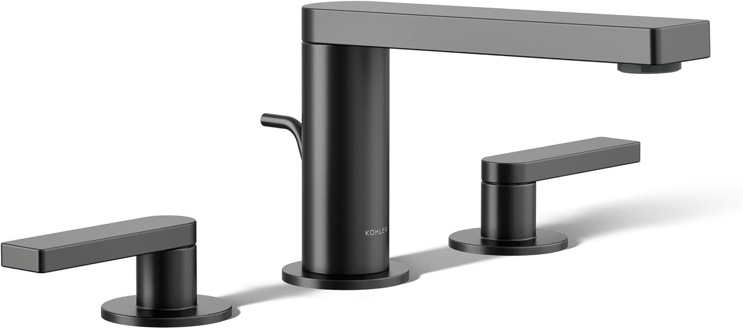 Kohler 73060-4-BL Widespread Bathroom Sink Faucet w/ Lever handles- Matte Black