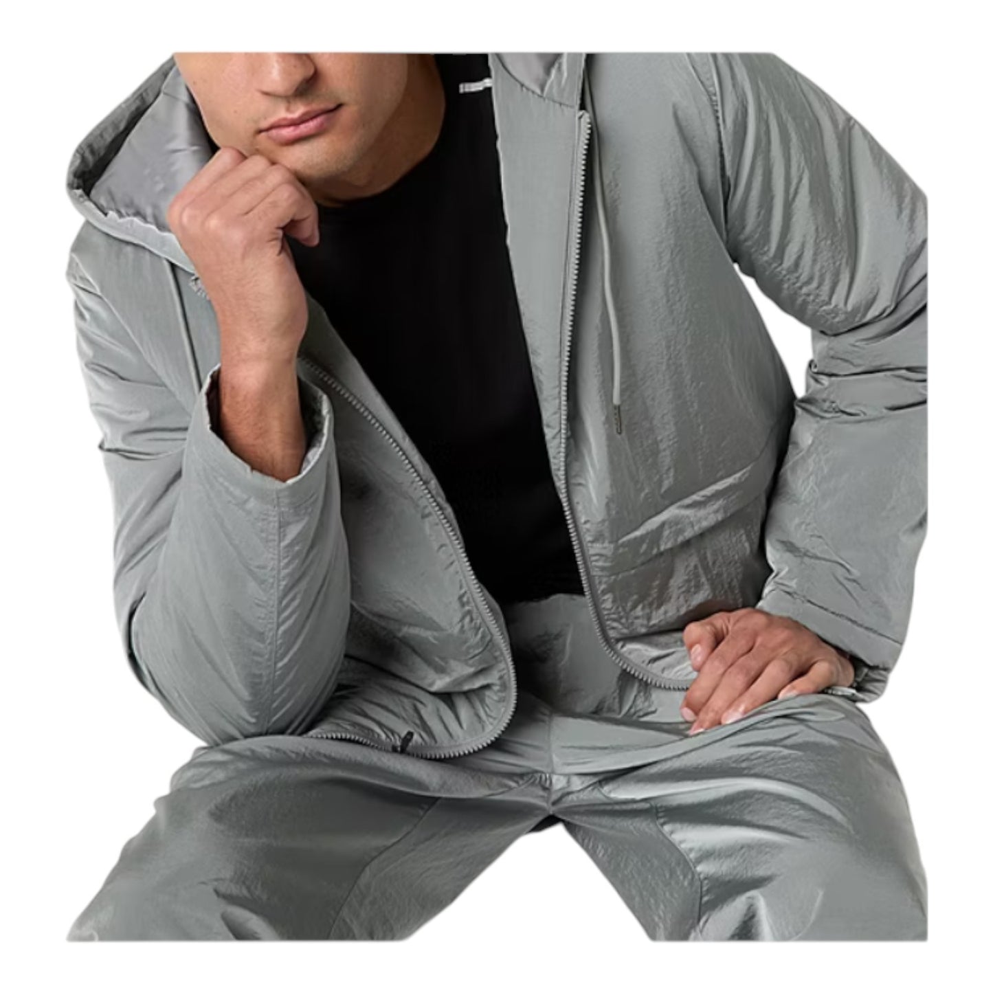 Xersion Mens Heavyweight Track Jacket Vintage Nickel