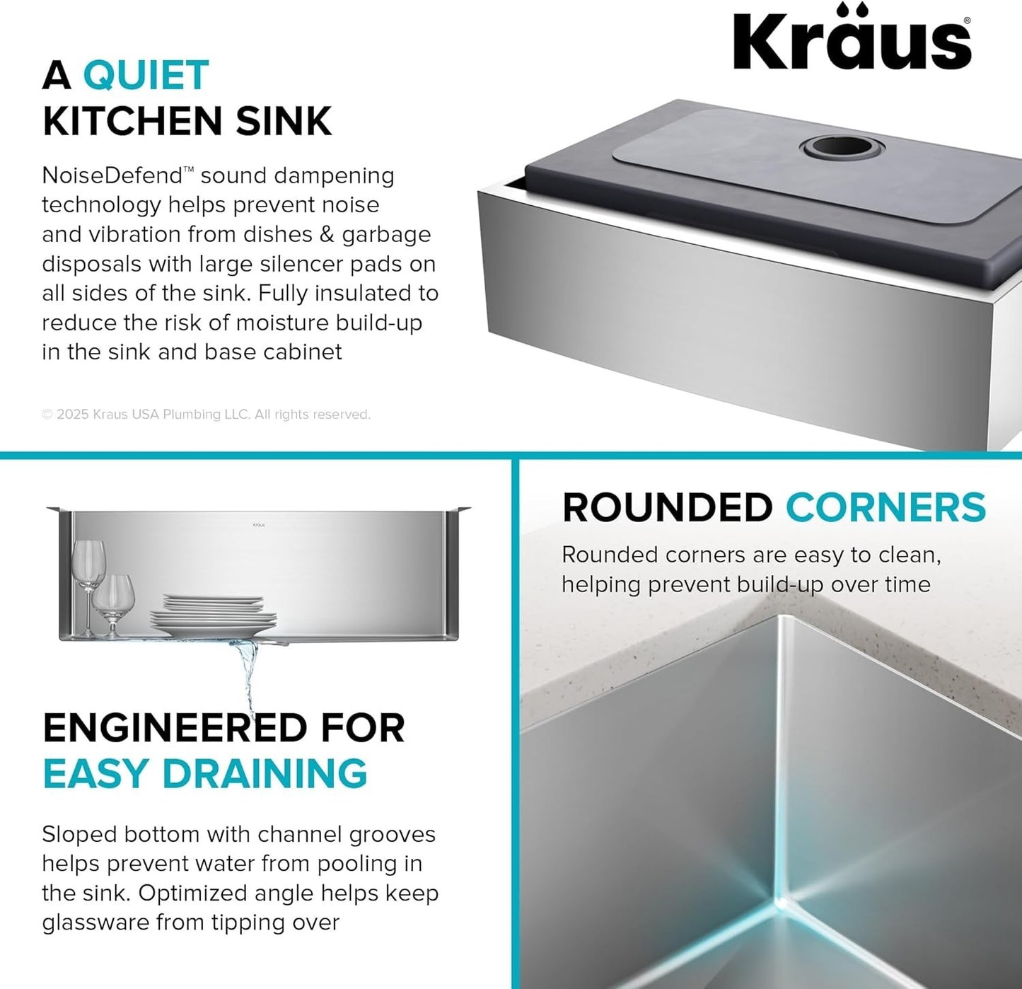 Kraus KHF200-33 Standart PRO 32-7/8" Single Basin 16 Gauge - Stainless Steel