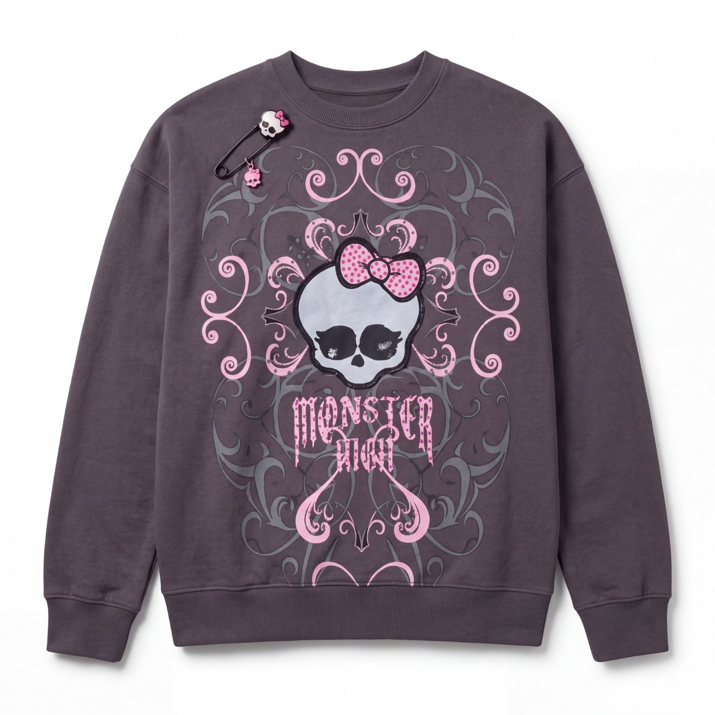 Monster High Gray & Pink Crewneck Sweatshirt Rare Limited Edition