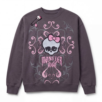 Monster High Gray & Pink Crewneck Sweatshirt Rare Limited Edition