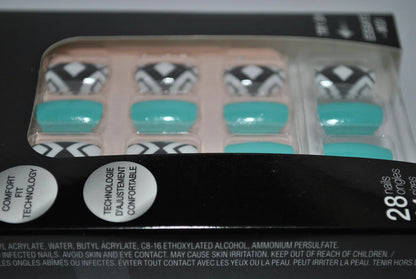 Sensationail Salon Nails Set, 28 Nails, 14 Sizes, Short, Pre-Glued 72155