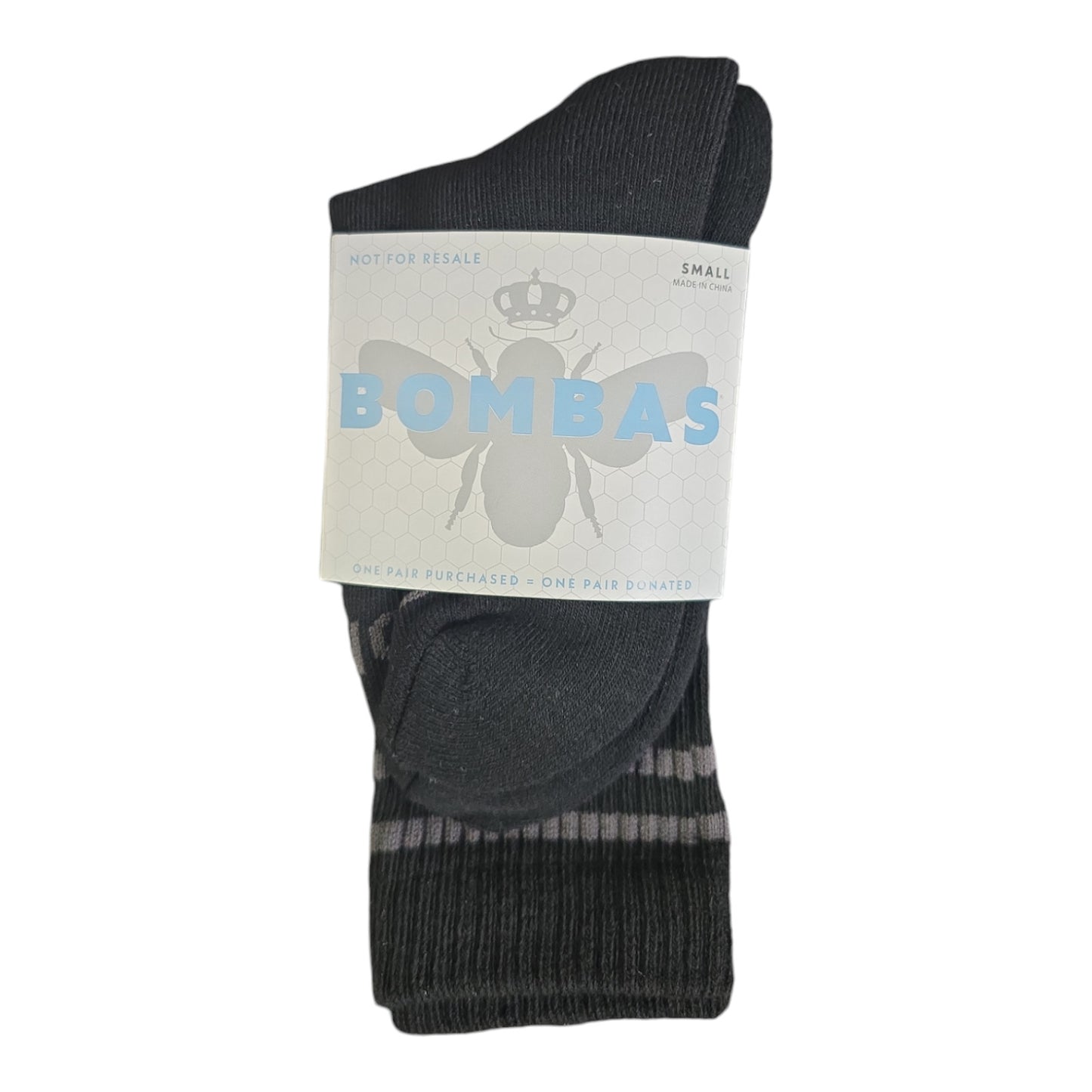 BOMBAS 5 PACK Mens Calf Crew Socks Black SMALL