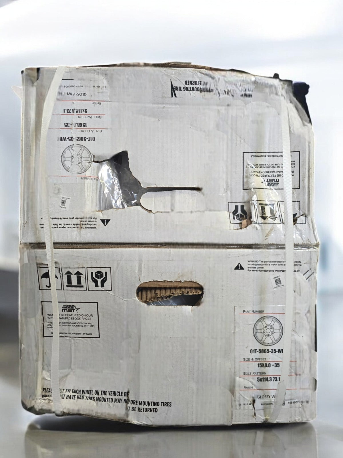 MST Time Attack 01T -5865-35 Glossy White Wheels - 15x8 +35 - 5 x 114.3 - 1 RIM