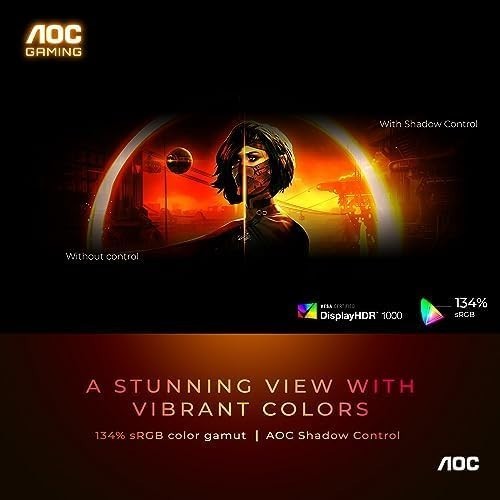 AOC Q27G3XMN 27" QHD Gaming Monitor, 2560x1440, Mini LED, 180Hz 1ms GtG,