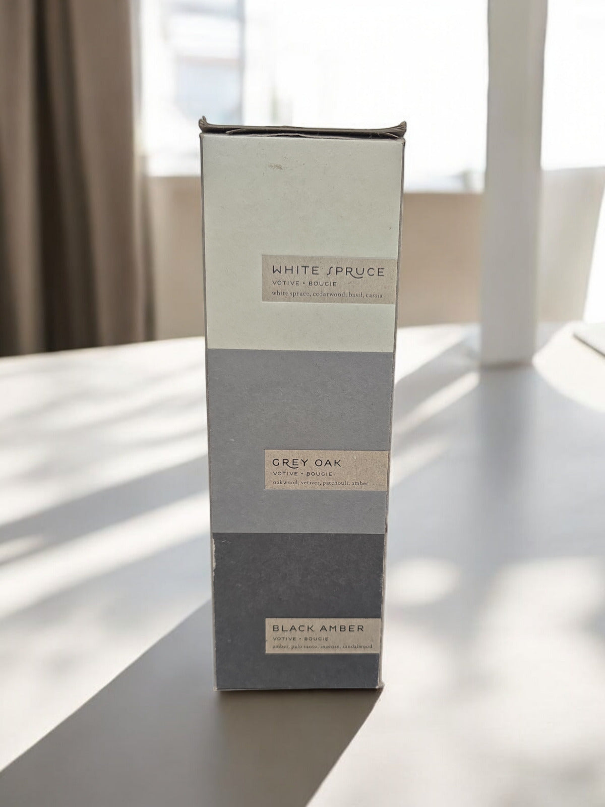 Mason Ceramic Scented Candles, White Spruce/ Grey Oak/Black Amber/Mini, Set of 3