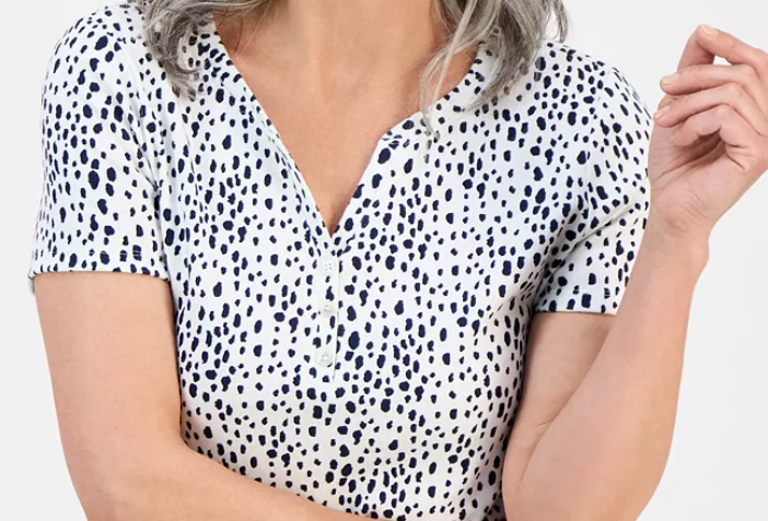 Style&co Women's Floral Print short Sleeve Top NWT