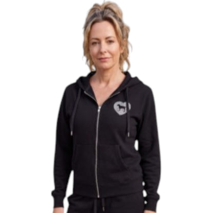 Pink by Victoria's Secret Matching Hoodie and Joggers Black w/ Silver