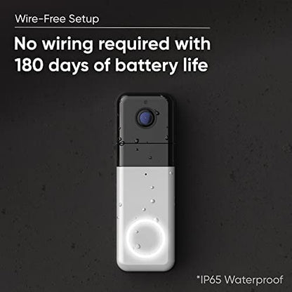 WYZE Wireless Video Doorbell Pro (Chime Included), 1440 HD Video, 1:1 Aspect Ra