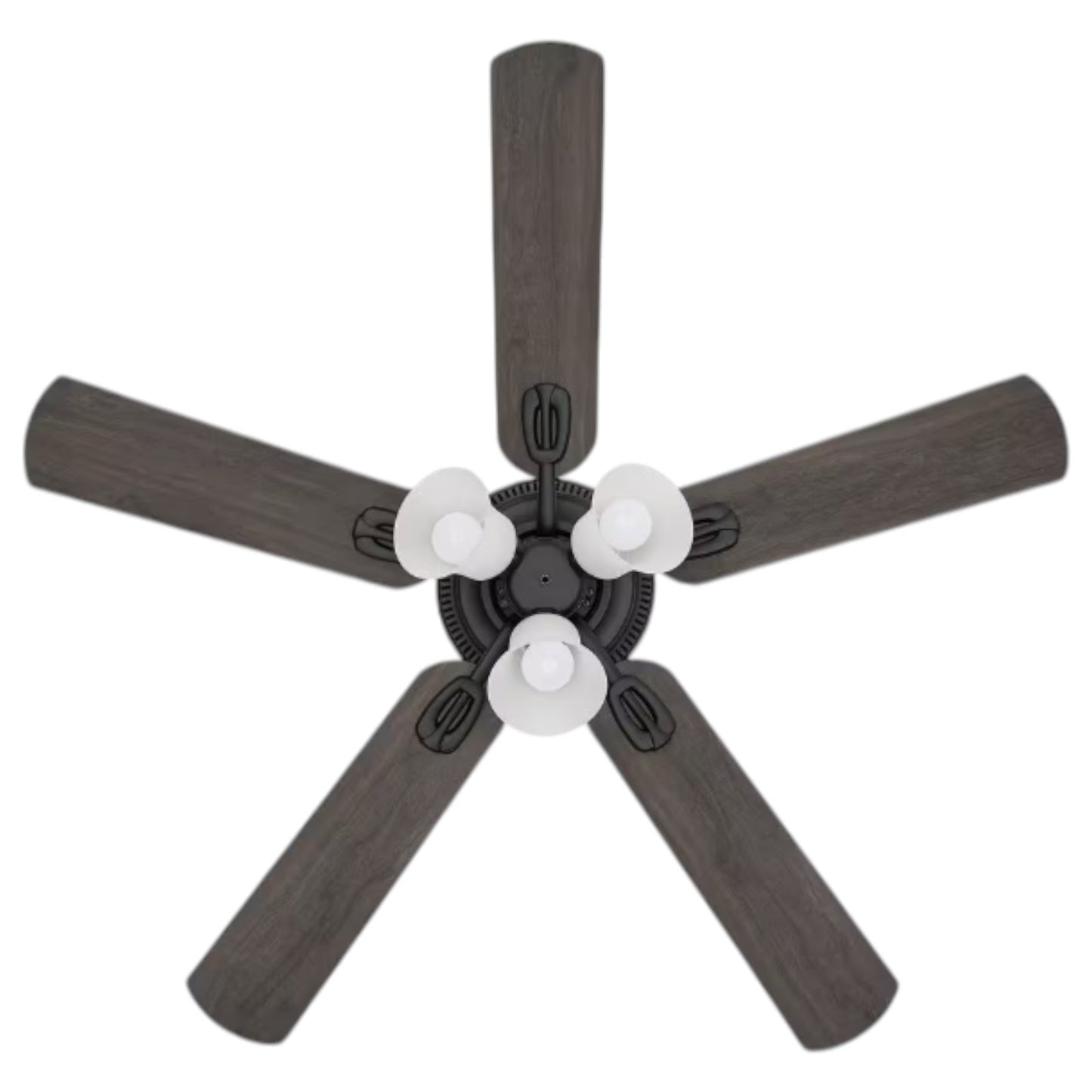 Hampton Bay Glendale III 52 in. LED Indoor Matte Black Ceiling Fan with Light