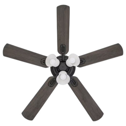 Hampton Bay Glendale III 52 in. LED Indoor Matte Black Ceiling Fan with Light