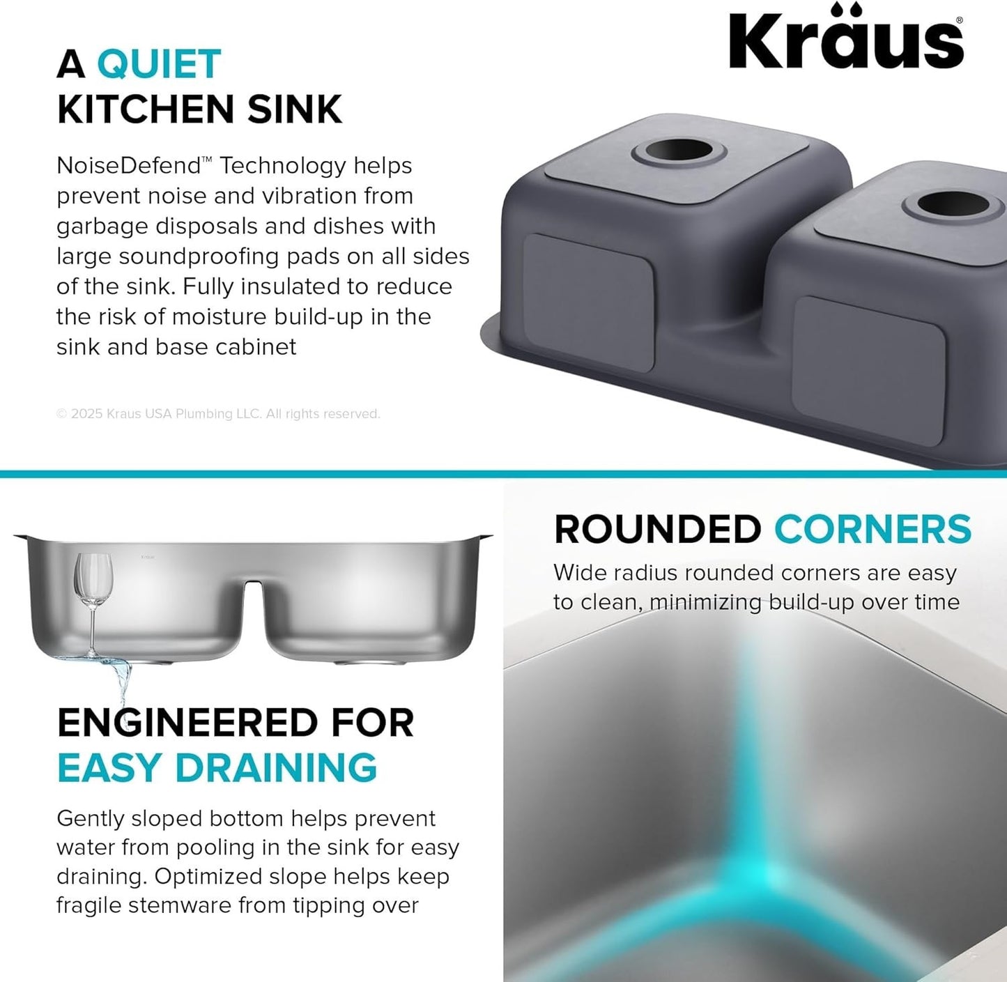 KRAUS Premier 32-inch 18 Gauge Undermount 50/50 Double Satin - KBU32