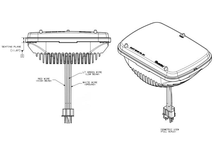 Truck-Lite 37455C LED Projector Headlights, 5x7, Rectangular, Clear, 6 Diode, H