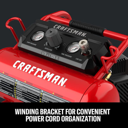 CRAFTSMAN Air Compressor, 2 Gallon Portable Air Compressor 1/3HP Max 125 PSI Oil