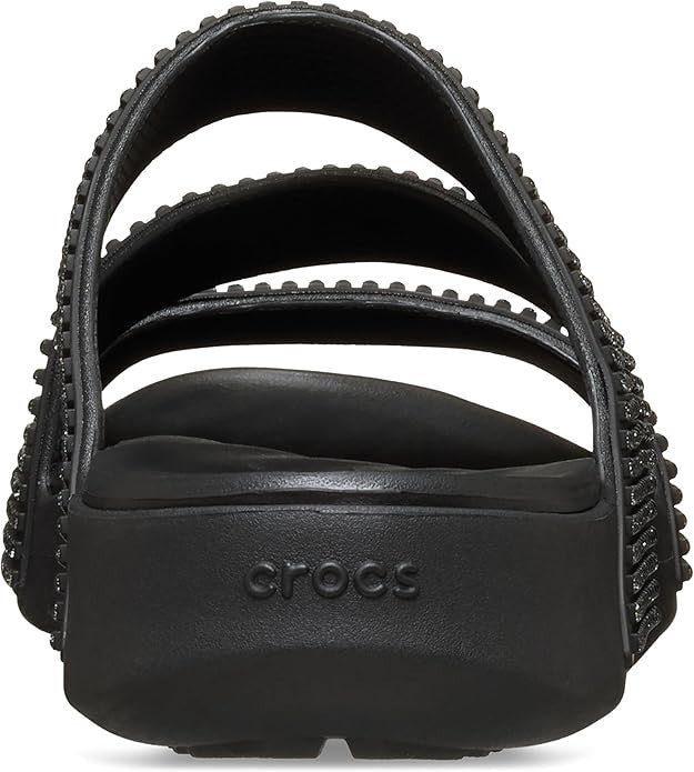 Crocs Getaway Gems Strappy Black Rhinestone Slide Sandals Womens 9 - 212584-001