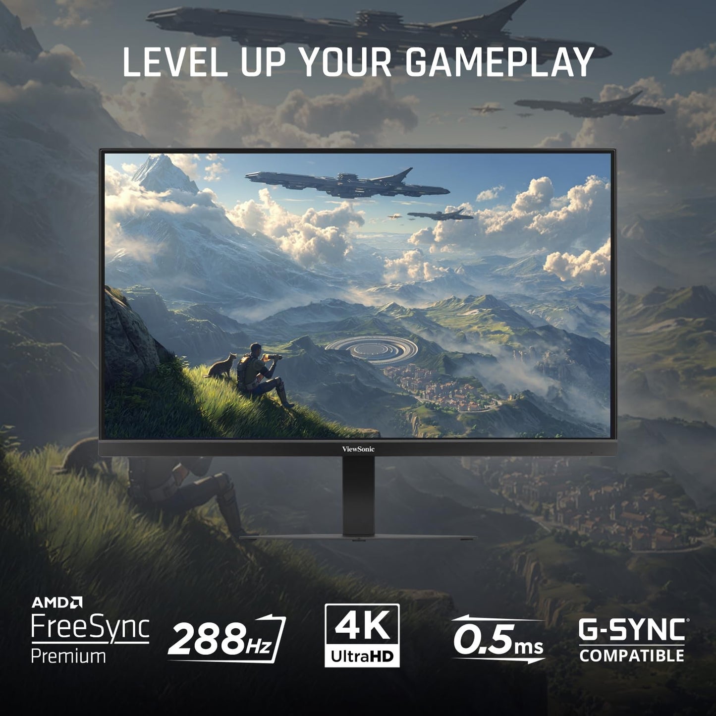 ViewSonic VX2730D-4K 27 Inch 4K Gaming Monitor, IPS with Switchable Refresh Rat