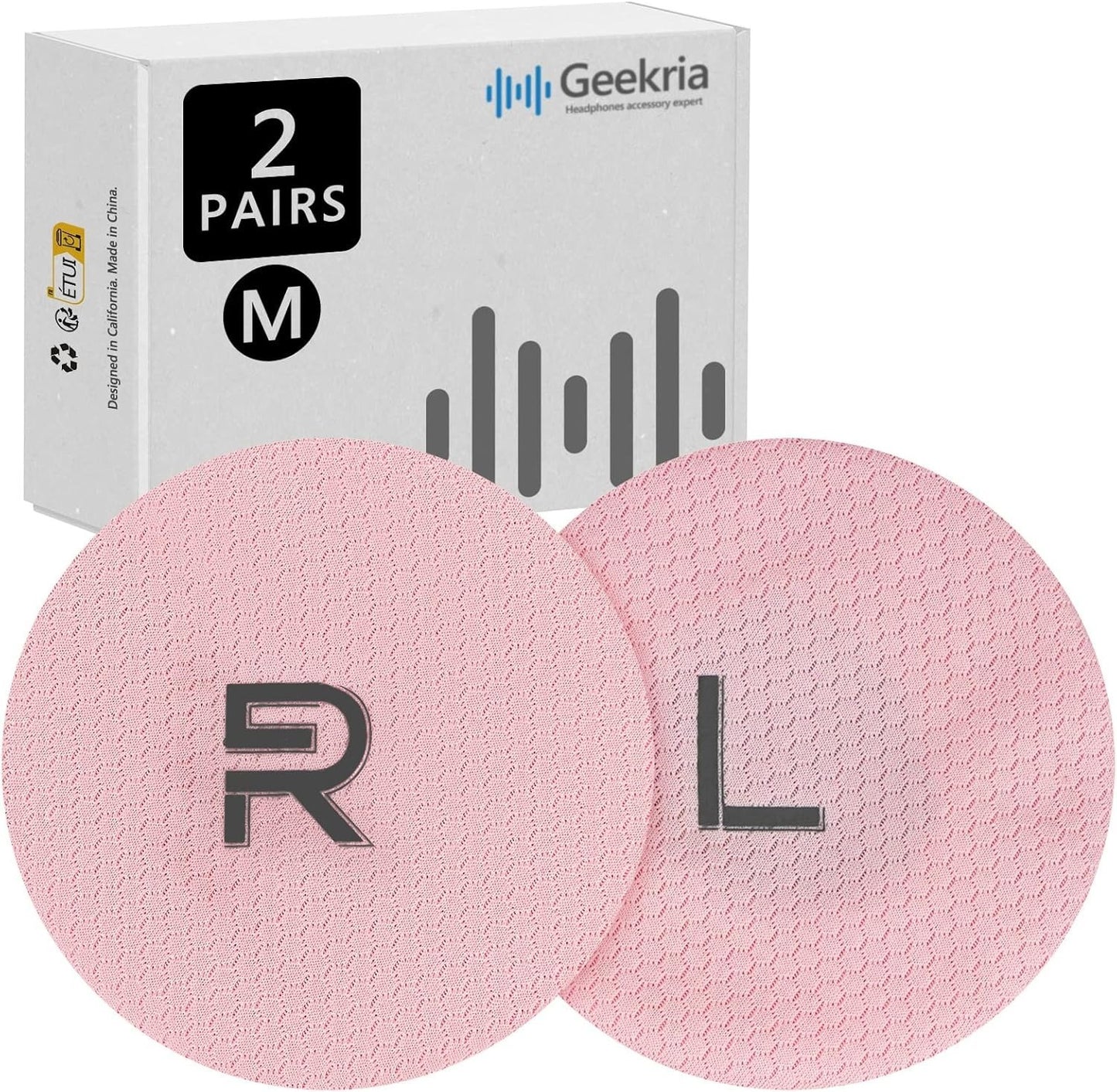 Geekria 2 Pairs Mesh Headphones Ear Covers, Product Safety Certified,  Pink - M