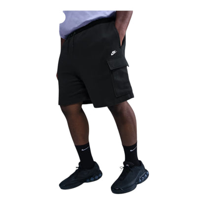 MENS NIKE CLUB FLEECE CARGO SHORTS FN3525-010 BLACK/BLACK/WHITE NEW-SIZE XXL