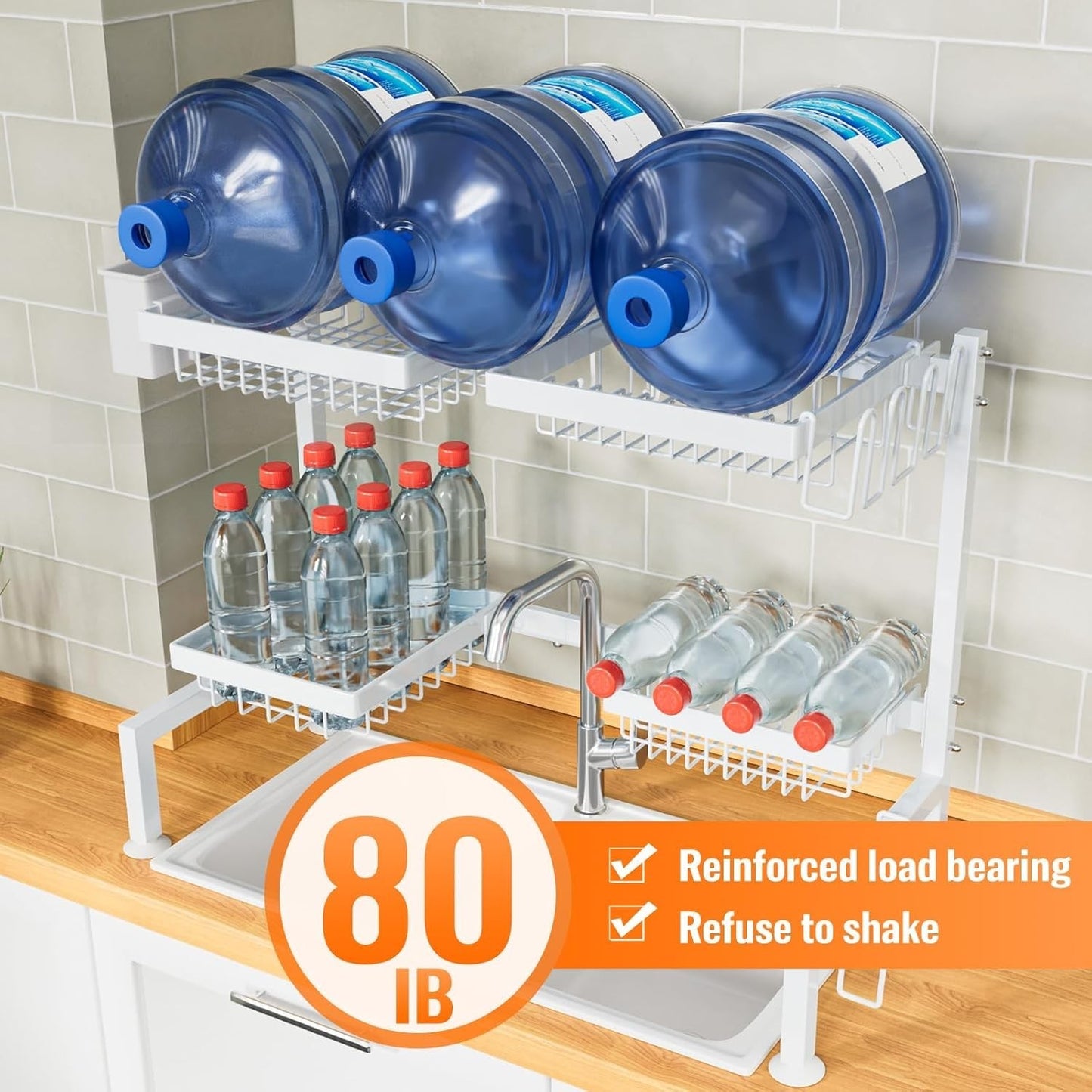 Over Sink Dish Drying Rack, Expandable Large Drying Rack, Suitable 4 Most Sinks