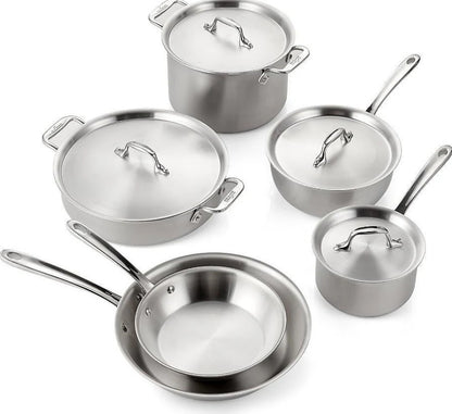 New in Box - All-Clad D5 Brushed Stainless Steel Cookware Set, 10 Piece Set