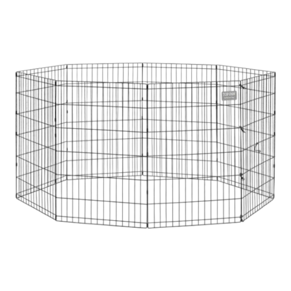 Top Paw Exercise Pen 24" | 8 x 24" panels | Portable Dog Play Pen | Step-in Door