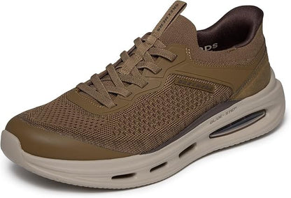 NEW MENS SKECHERS SLIP INS RELAXED FIT SLOAN ORBITAL Khaki KNIT Shoes AUTHENTIC