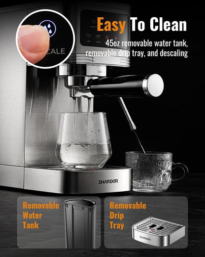 Espresso Machine 20 Bar, Professional espresso machine with milk frother